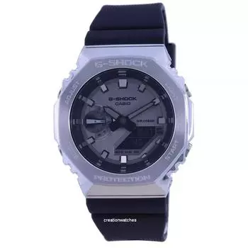 Мужские часы Casio G-Shock Metal Covered Analog Digital Resin Strap GM-2100-1A GM2100-1 200M серый