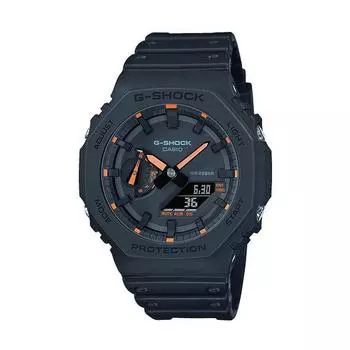 Мужские часы Casio G-Shock OAK — NEON ORANGE INDEX, черный ( 45 мм)