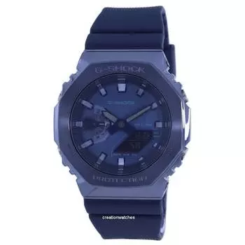Мужские часы Casio G-Shock World Time Analog Digital Metal Covered GM-2100N-2A GM2100N-2 200M синий