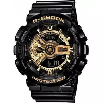 Мужские часы Casio GA110GB 1A G Shock черные G Shock цифровые антимагнитные золотые аналоговые часы Casio