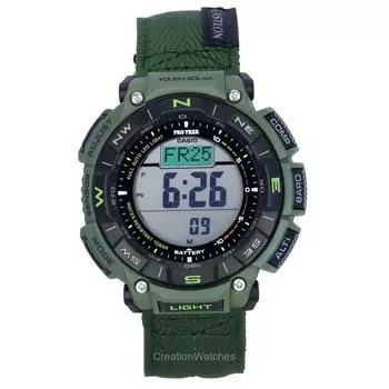 Мужские часы Casio Pro Trek Climber Line Digital Тканевый ремешок Солнечные PRG-340B-3 100М чёрный