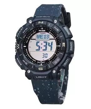 Мужские часы Casio ProTrek Climber Line с цифровым синим силиконовым ремешком и жесткой солнечной батареей PRG-340SC-2 100M