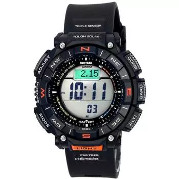 Мужские часы Casio Protrek с цифровой солнечной батареей PRG-340-1 PRG340-1 100M чёрный