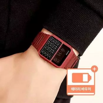 Мужские часы Casio с банком данных, калькулятором, электронными часами CA-53WF-4B + пакет билетов на замену батареи