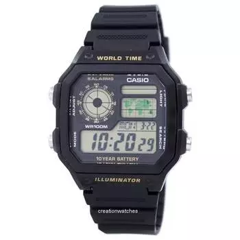Мужские часы Casio Youth Series Digital World Time AE-1200WH-1BVDF AE-1200WH-1BV чёрный
