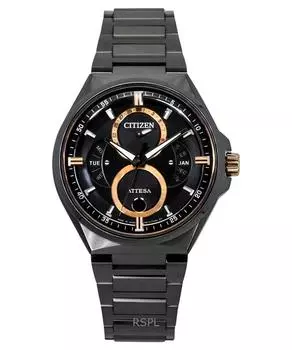 Мужские часы Citizen Attesa Moon Phase Super Titanium с черным циферблатом Eco-Drive BU0065-64E 100M чёрный
