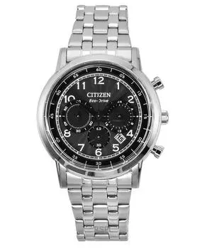 Мужские часы Citizen Eco-Drive Chronograph из нержавеющей стали с черным циферблатом CA4630-53E чёрный