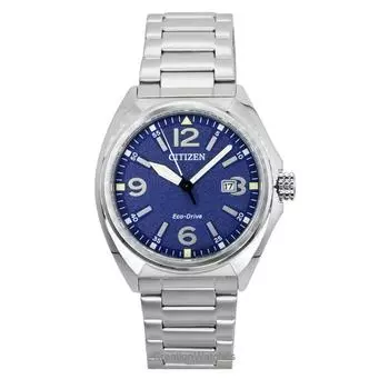 Мужские часы Citizen Eco-Drive из нержавеющей стали с синим циферблатом AW1571-76L 100M синий