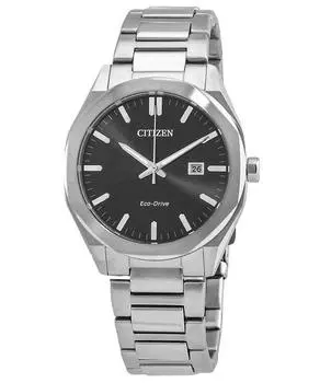 Мужские часы Citizen Eco-Drive из нержавеющей стали с черным циферблатом BM7600-81E 100M чёрный