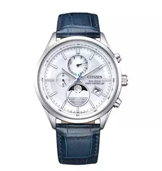 Мужские часы CITIZEN Eco-Drive с радиоуправлением, фазами Луны и вечным календарем BY1030-09A белый