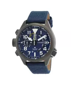 Мужские часы Citizen Promaster Altichron Super Titanium с синим циферблатом Eco-Drive Diver s BN4065-07L 200M синий