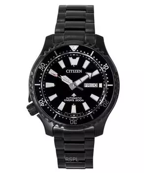 Мужские часы Citizen Promaster из нержавеющей стали с черным циферблатом, автоматические, для дайвинга, 200 м, NY0135-80E чёрный