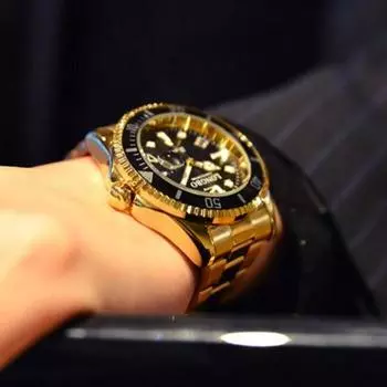 Мужские часы Dien, мужские часы, наручные часы, позолоченные, золотые, металлические, кварцевые, популярные корейские часы