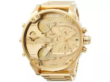 Мужские часы DIESEL TIMEFRAME DZ7399 из золота с пряжкой из нержавеющей стали и минеральным стеклом