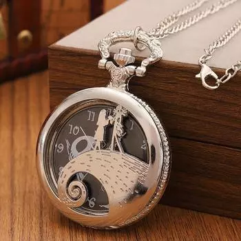 Мужские часы для любителей моды, серебристые кварцевые карманные часы с ожерельем-цепочкой, идеальный выбор для подарков мужчинам