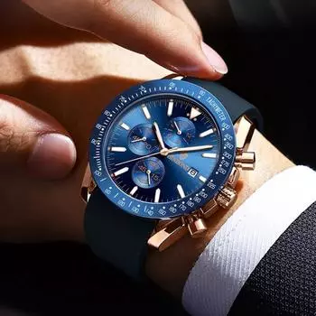 Мужские часы для мужчин, лучший бренд класса люкс, силиконовые спортивные часы, мужские кварцевые часы с датой, водонепроницаемые наручные часы с хронографом