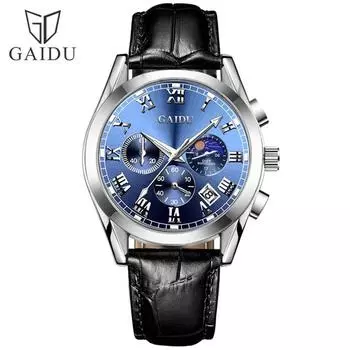 Мужские часы GAIDU, модные многофункциональные часы с календарем, водонепроницаемые светящиеся мужские часы