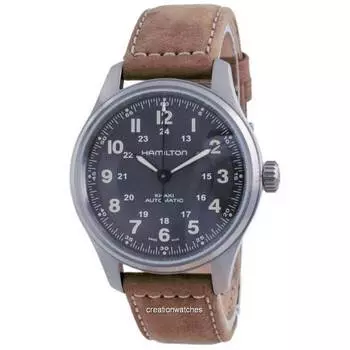 Hamilton Khaki Field Automatic Titanium Black Dial H70545550 100M Мужские часы чёрный