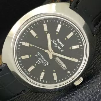 МУЖСКИЕ ЧАСЫ HMT RAJAT 6501 АВТОМАТИЧЕСКИЕ ИНДИЙСКИЕ ДЕНЬ И ДАТА ЧЕРНЫЙ ЦИФЕРБЛАТ a431909-2 R109-a431909