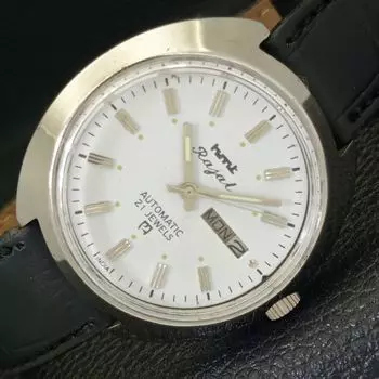 МУЖСКИЕ ЧАСЫ HMT RAJAT 6501 АВТОМАТИЧЕСКИЕ ИНДИЙСКИЕ ДЕНЬ И ДАТА БЕЛЫЙ ЦИФЕРБЛАТ a431912-2 R109-a431912