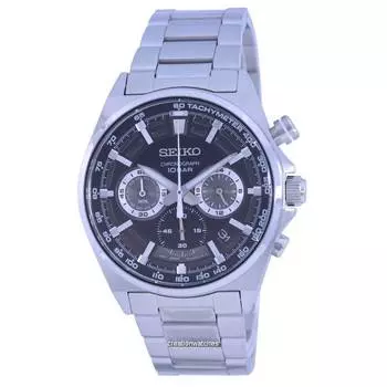 Мужские часы-хронограф Seiko Neo Sports Black Dial Quartz SSB397 SSB397P1 SSB397P 100M чёрный