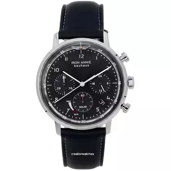 Мужские часы Iron Annie Bauhaus Chronograph с черным циферблатом и солнечной батареей 50862