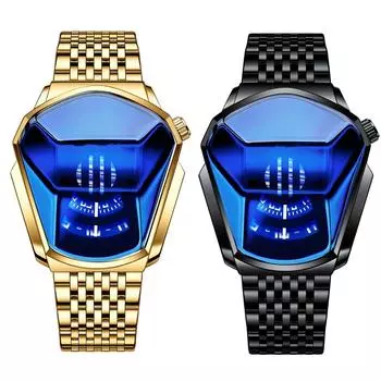 Мужские часы из нержавеющей стали, водонепроницаемые наручные часы, деловые кварцевые часы