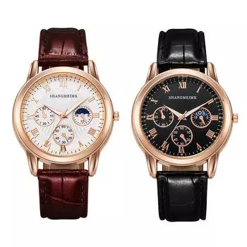 Мужские часы Кварцевые наручные часы Кожаный браслет Повседневные часы