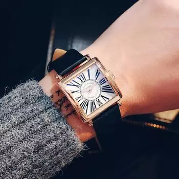 Мужские часы кварцевые римские шкалы циферблат квадратные часы модные темпераментные мужские часы на пояс