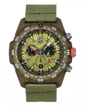 Мужские часы Luminox Bear Grylls Survival ECO Master Chronograph с зеленым циферблатом, кварцевые дайверские часы XB.3757.ECO 200M
