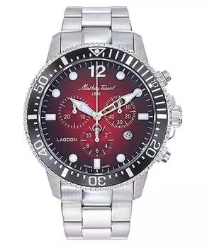 Мужские часы Mathey-Tissot Lagoon Chronograph из нержавеющей стали с красным циферблатом, кварцевые H123CHAR 100M красный