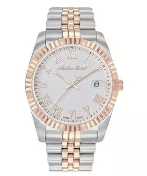Мужские часы Mathey-Tissot Mathy III Roman из двухцветной нержавеющей стали с белым циферблатом, кварцевые H810BRA белый