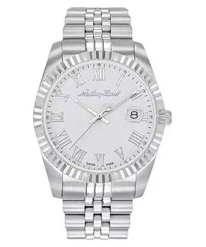 Мужские часы Mathey-Tissot Mathy III Roman из нержавеющей стали с белым циферблатом, кварцевые H810ABR белый