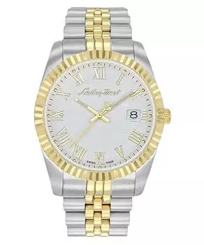 Мужские часы Mathey-Tissot Mathy III Roman с двухцветным корпусом из нержавеющей стали и белым циферблатом, кварцевые H810BBR белый