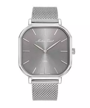 Мужские часы Mathey-Tissot Monsoon Square из нержавеющей стали с серебристым циферблатом, кварцевые H7917AS серебряный