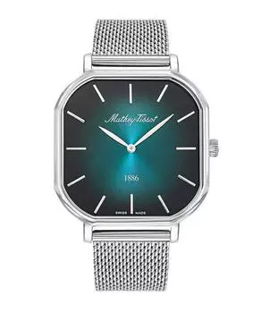 Мужские часы Mathey-Tissot Monsoon Square из нержавеющей стали с зеленым циферблатом, кварцевые H7917AV зелёный