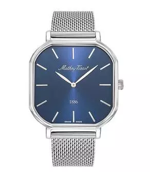 Мужские часы Mathey-Tissot Monsoon Square из нержавеющей стали с синим циферблатом, кварцевые H7917ABU синий