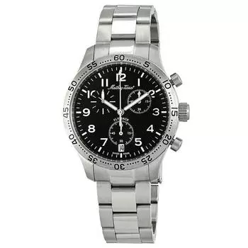 Мужские часы Mathey-Tissot Type 21 Flyback Chronograph из нержавеющей стали с черным циферблатом, кварцевые H1821CHANG чёрный
