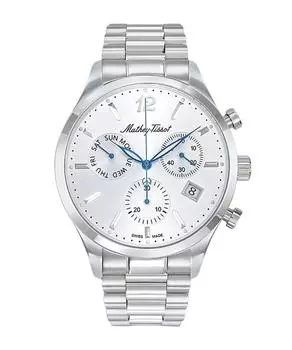 Мужские часы Mathey-Tissot Urban Chrono из нержавеющей стали с серебристым циферблатом, кварцевые H411CHAS серебряный