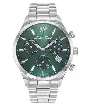 Мужские часы Mathey-Tissot Urban Chrono из нержавеющей стали с зеленым циферблатом, кварцевые H411CHAV зелёный