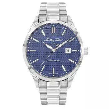 Мужские часы Mathey-Tissot Urban из нержавеющей стали с синим циферблатом H411ATABU с автоподзаводом синий