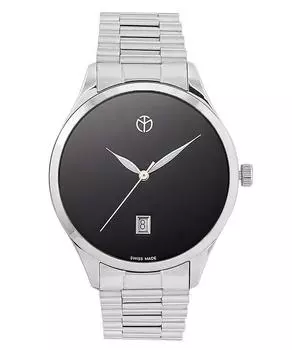 Мужские часы Mathey-Tissot Urban Metal с черным циферблатом, кварцевые H411MNM чёрный