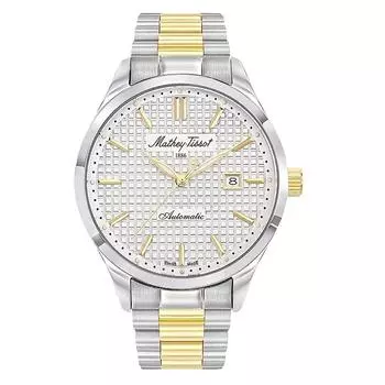 Мужские часы Mathey-Tissot Urban с двухцветным серебристым циферблатом из нержавеющей стали и автоматическим механизмом H411ATBI серебряный