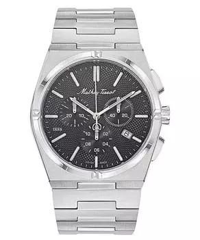 Мужские часы Mathey-Tissot Zeus Chrono из нержавеющей стали с черным циферблатом, кварцевые H118CHAN чёрный