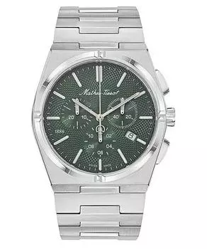 Мужские часы Mathey-Tissot Zeus Chrono из нержавеющей стали с зеленым циферблатом, кварцевые H118CHAV зелёный