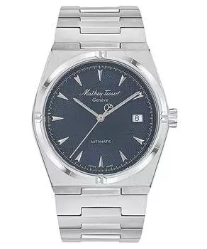 Мужские часы Mathey-Tissot Zeus из нержавеющей стали с синим циферблатом, кварцевые H118ATABU синий