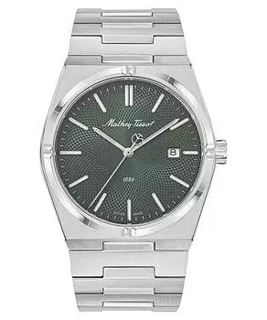 Мужские часы Mathey-Tissot Zeus из нержавеющей стали с зеленым циферблатом, кварцевые H118AV зелёный