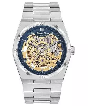 Мужские часы Mathey-Tissot Zeus Skeleton из нержавеющей стали с синим циферблатом и автоматическим механизмом H118CFABU синий