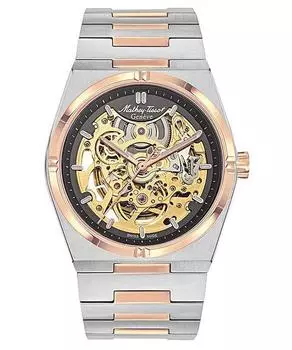 Мужские часы Mathey-Tissot Zeus Skeleton с двухцветным циферблатом из нержавеющей стали и серым механизмом, автоматические H118CFRS серый