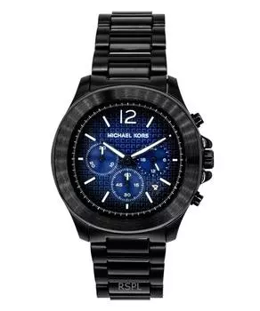 Мужские часы Michael Kors Oversized Sage Chronograph из нержавеющей стали с синим циферблатом, кварцевые, MK9193 синий